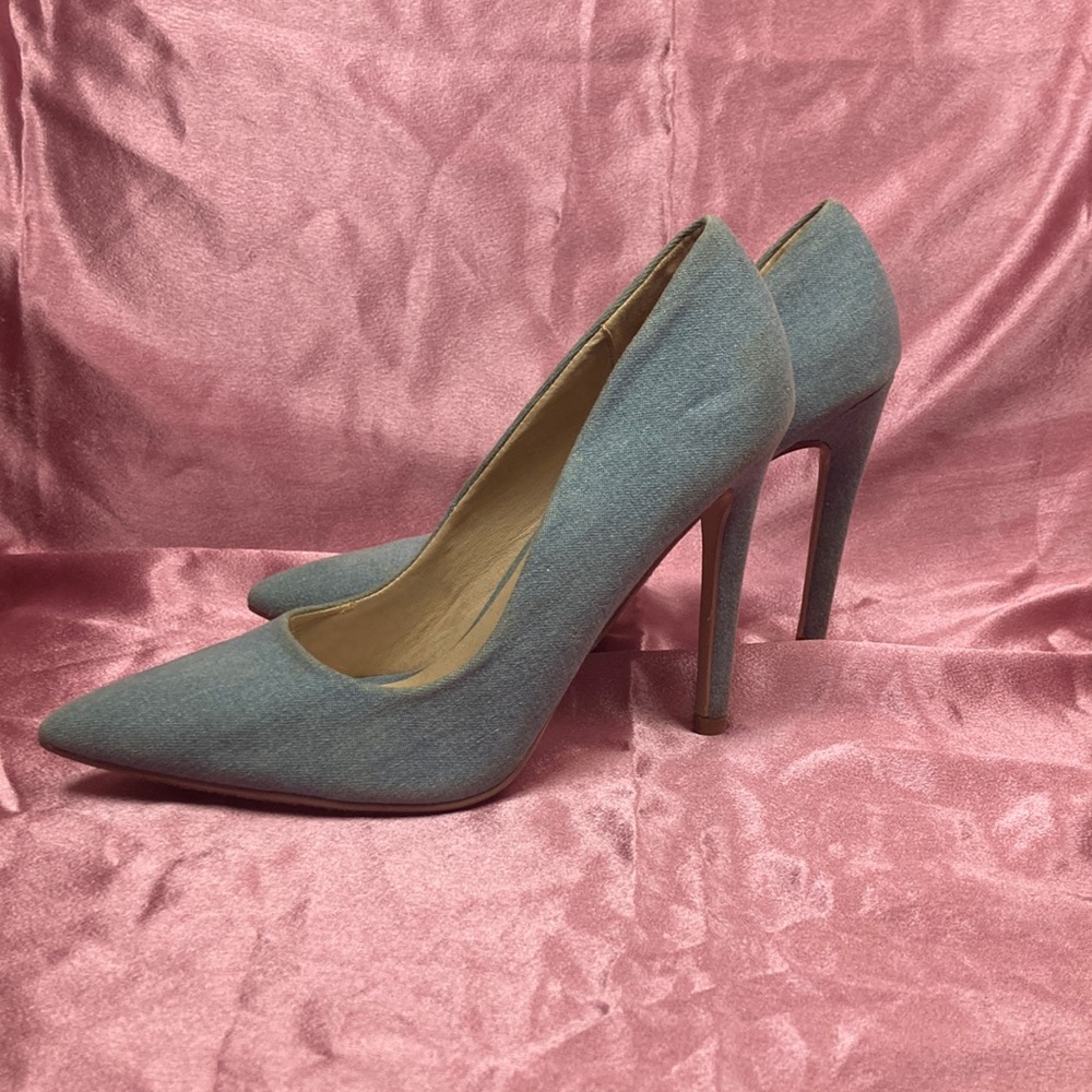 denim heels